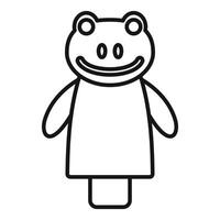 Smiling frog puppet standing, ready for a show vector