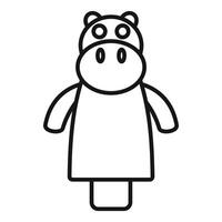 Cute hippopotamus ice cream character standing and smiling vector