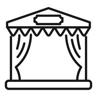 Outdoor stage with curtains and canopy representing entertainment and performance art vector