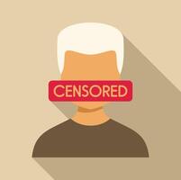 Censored person with blocked mouth showing freedom of speech suppression vector
