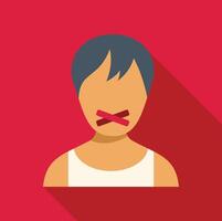 Censorship is silencing freedom of speech with red tape vector
