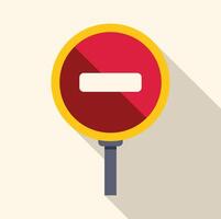 No entry traffic sign representing forbidden access and prohibition vector
