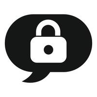 Secure communication, speech bubble enclosing padlock symbolizing privacy vector