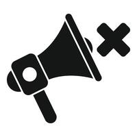 No sound, crossed out megaphone showing muted speaker vector