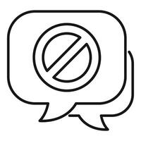 Forbidden speech bubble showing stop talking sign, censorship or no talking concept vector