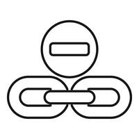 Broken chain link with minus symbol representing disconnection or loss vector