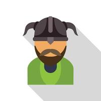 Viking warrior with helmet and horns posing for a portrait vector