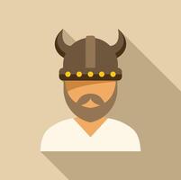 Viking warrior with helmet and beard showing power and strength vector