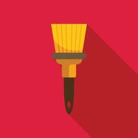 Paint brush casting long shadow on red background vector