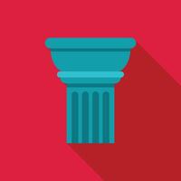 Column representing classical architecture standing tall on red background vector