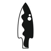 Black and white surfboard with wavy design and two circles representing grip vector