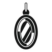Oval mirror hanging with hook reflecting light vector