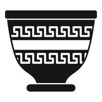 Ancient greek bowl with meander pattern showing traditional pottery vector