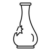 Broken vase exhibiting a crack and damage signifying fragility vector