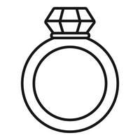 Diamond ring symbolizing love and commitment on white background vector