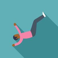 Young man floating in the air with open arms, freedom and happiness concept vector