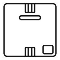 Closed cardboard box with handle and label ready for shipping vector