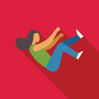 Woman falling down representing loss of control and uncertainty vector