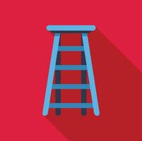 Step ladder standing on red background with long shadow vector