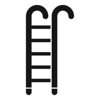 Pool ladder with handrail providing safe access for swimmers vector