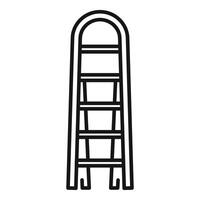 Folding ladder with handrails standing on white background vector