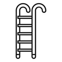Swimming pool ladder with handrails icon representing summer recreation and leisure activities vector