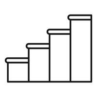 Four steps staircase leading upwards symbolizing growth and progress vector