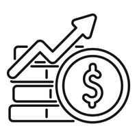 Money growing up with increasing graph and dollar coin vector