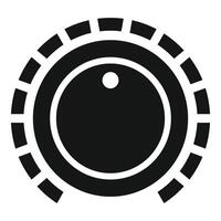 Round volume knob with notches for precise audio control vector