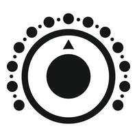 Round control knob with dots increasing volume or level vector