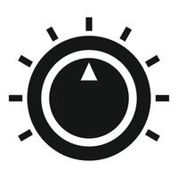 Round volume knob with triangle indicator pointing upwards vector
