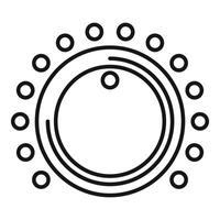 Rotating circular control knob with dots increasing and decreasing volume or intensity vector