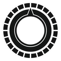 Timer showing time passing, clock or gauge with notches and triangle pointer vector