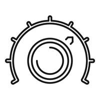 Volume control knob increasing sound level icon vector