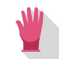 Pink glove showing open hand gesture with long shadow vector