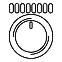 Turning knob showing maximum value with digital displaying seven zeros vector