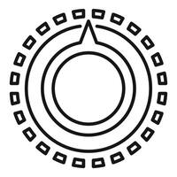 Control knob with triangle pointer and dotted outer ring vector