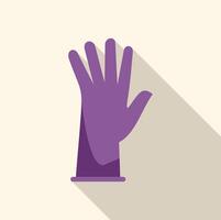 Purple glove showing open hand with long shadow vector
