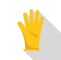 Yellow cleaning glove showing open hand with five fingers extended vector
