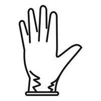 Torn protective glove showing open hand vector