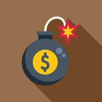Bomb about to explode with dollar symbol representing financial crisis vector