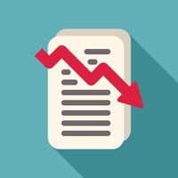 Decreasing chart representing financial crisis affecting business report vector