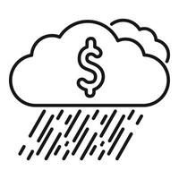 Money raining from cloud, financial success and wealth concept vector