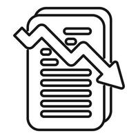 Decreasing arrow symbolizing negative financial report icon vector