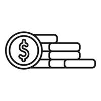 Stack of dollar coins representing saving and investment growth vector