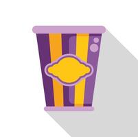 Purple and yellow striped lemonade cup with lemon label and long shadow vector