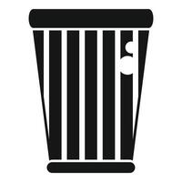 Black broken trash can icon showing holes and damage vector