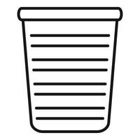 Office trash can with horizontal lines representing filling level vector
