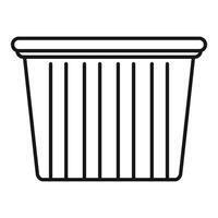 Empty plastic basket with vertical lines representing cleanliness and order vector