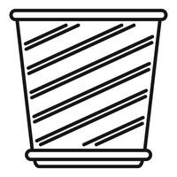 Disposable paper cup with diagonal lines pattern for hot beverages vector